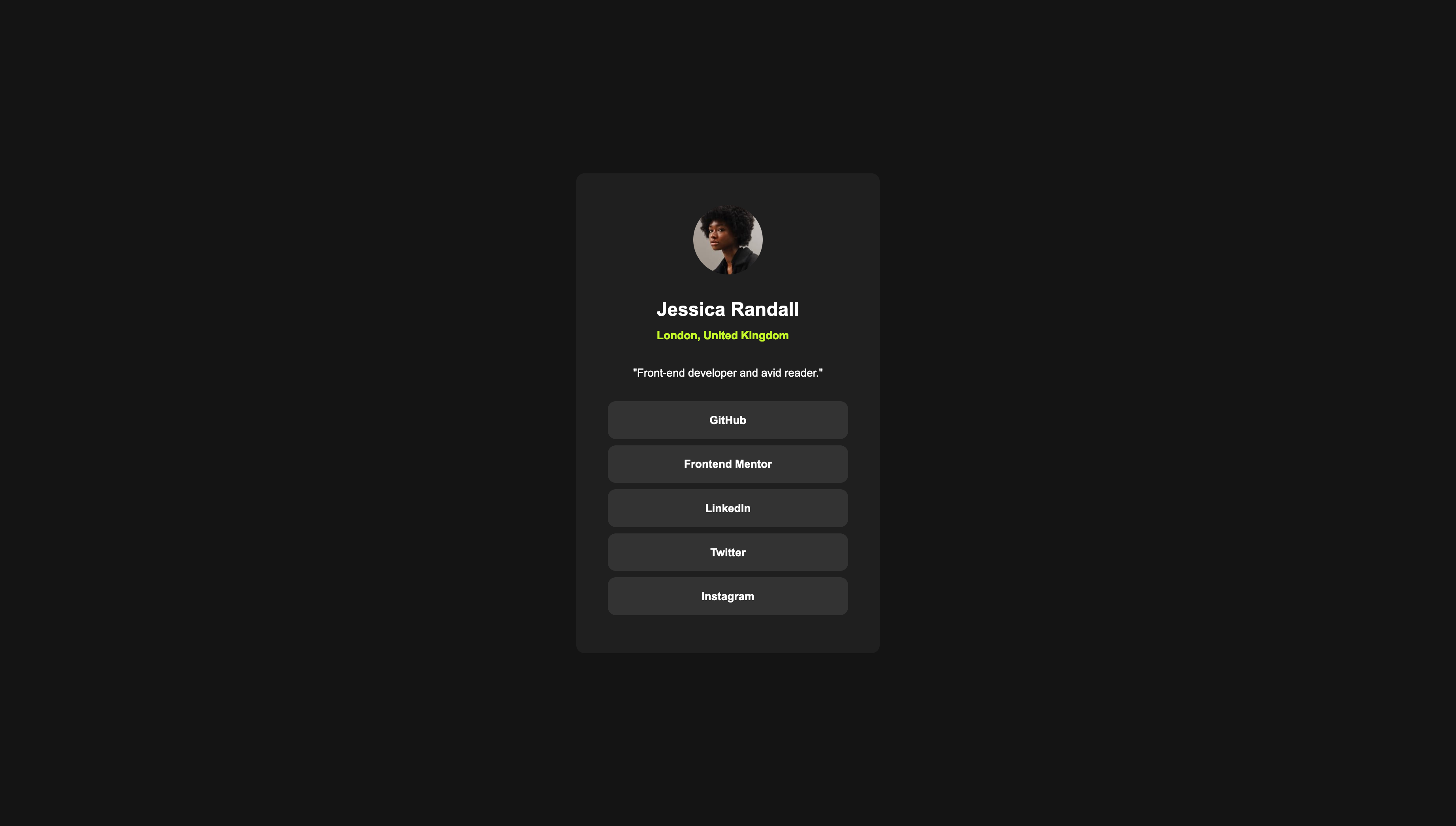 Social links profile